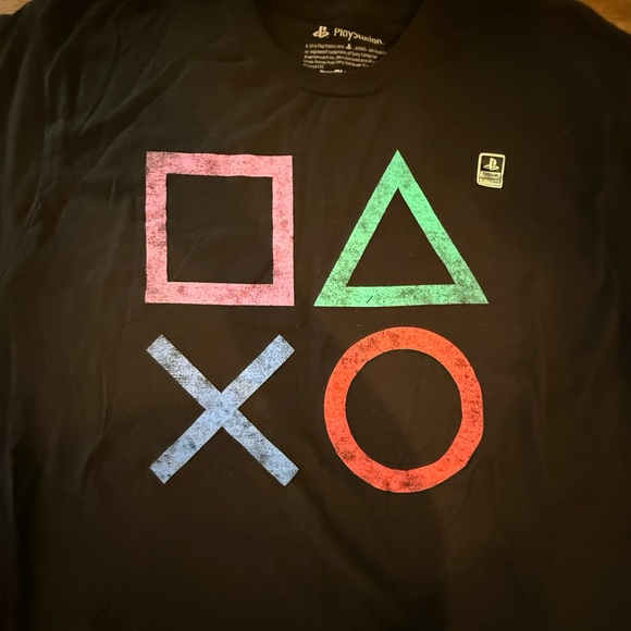 Black Sony PlayStation Symbols Tee NWOT - Picture 1 of 5